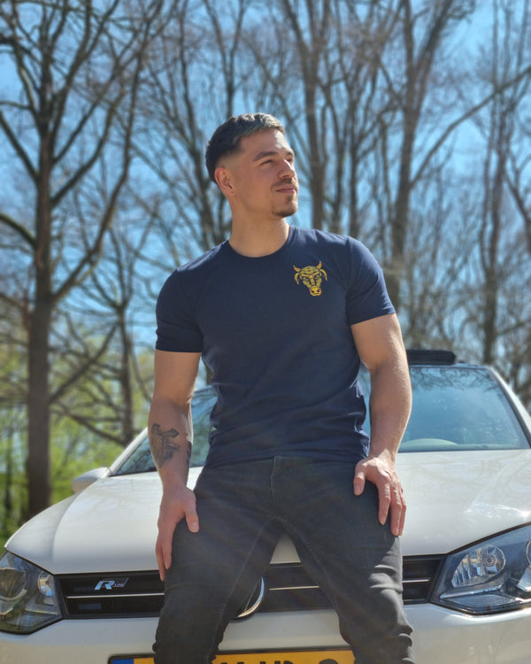 T-Shirt "Bulllrich On The Lower Back" Navy Blue - Bulllrich