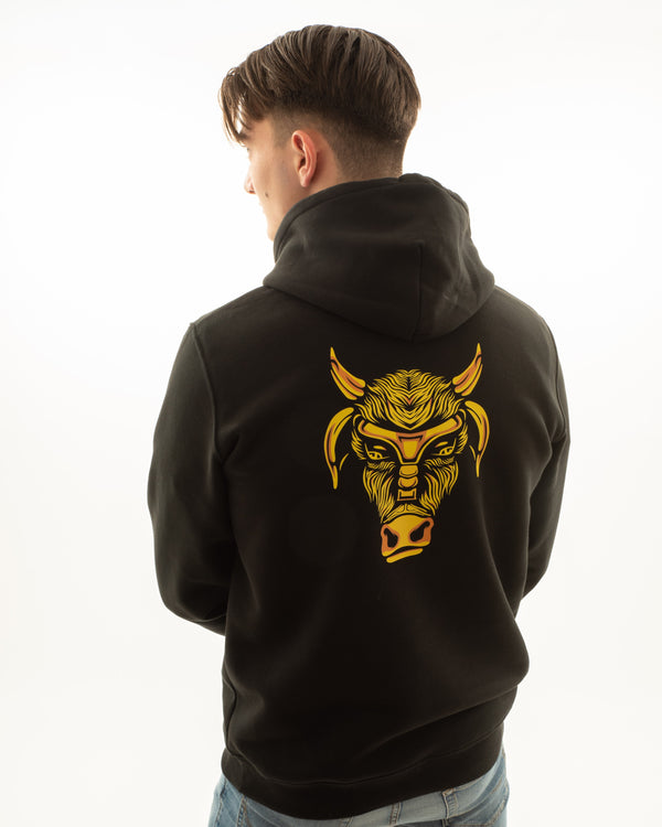 Bulllrich Hoodie 'Warning Bulll Nearby" Zwart - Bulllrich
