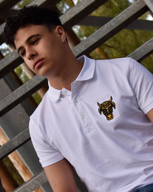 Polo 'Detailed Bulll' Wit - Bulllrich