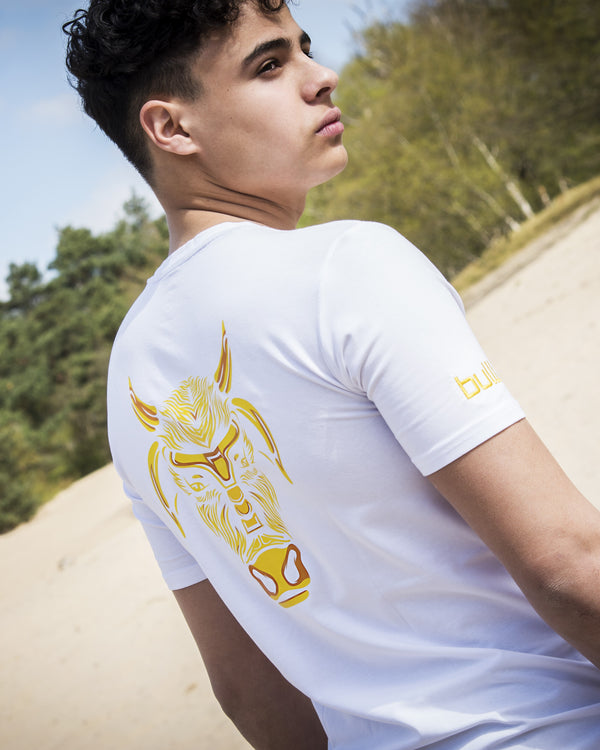 T-Shirt "The Bulll On The Back" Wit - Bulllrich