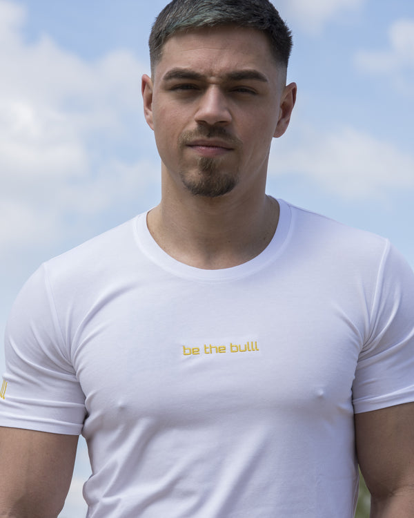 T-Shirt "Be The bulll" Wit - Bulllrich