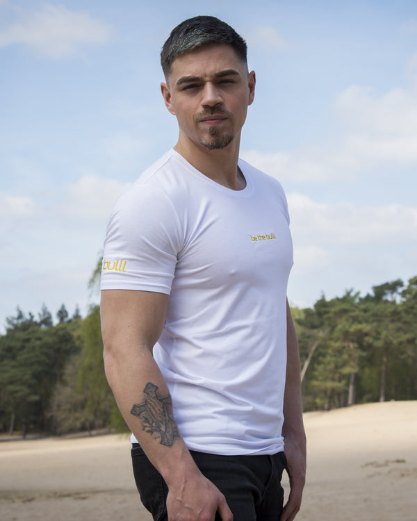 T-Shirt "Be The bulll" Wit - Bulllrich