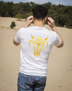 T-Shirt "The Bulll On The Back" Wit - Bulllrich